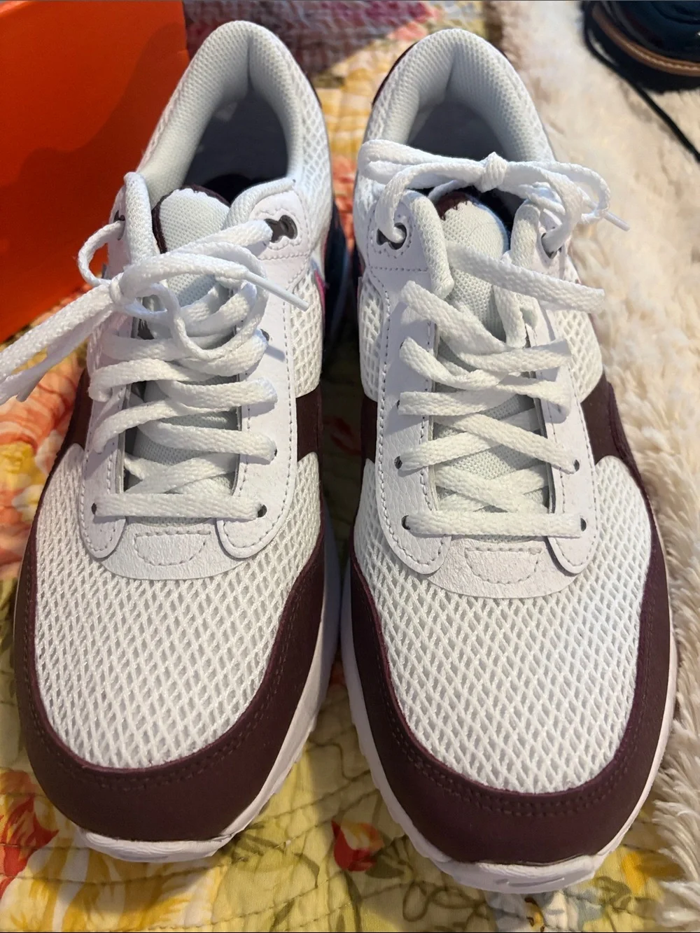 Nike kids Air Max Low-Top Sneakers - White/Pink/Burgundy